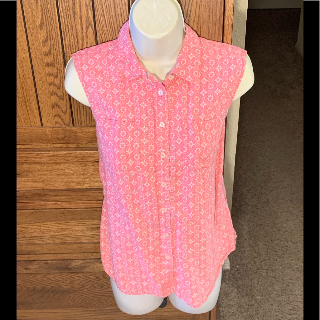 Talbots Patterned Button Up Tank